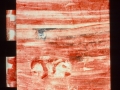 6. Body Liquids :Blood, series of 10 unique concertina  binding, monoprints on paper and book cloth, cover,9 3/4 x 10",2001.